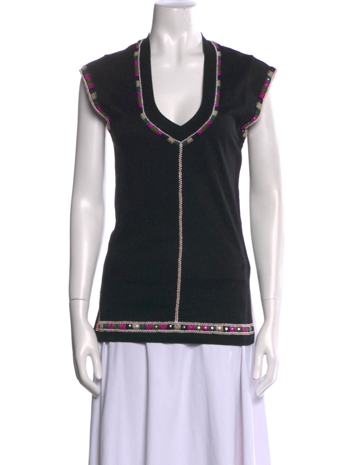 Isabel Marant V-Neck Short Sleeve Top