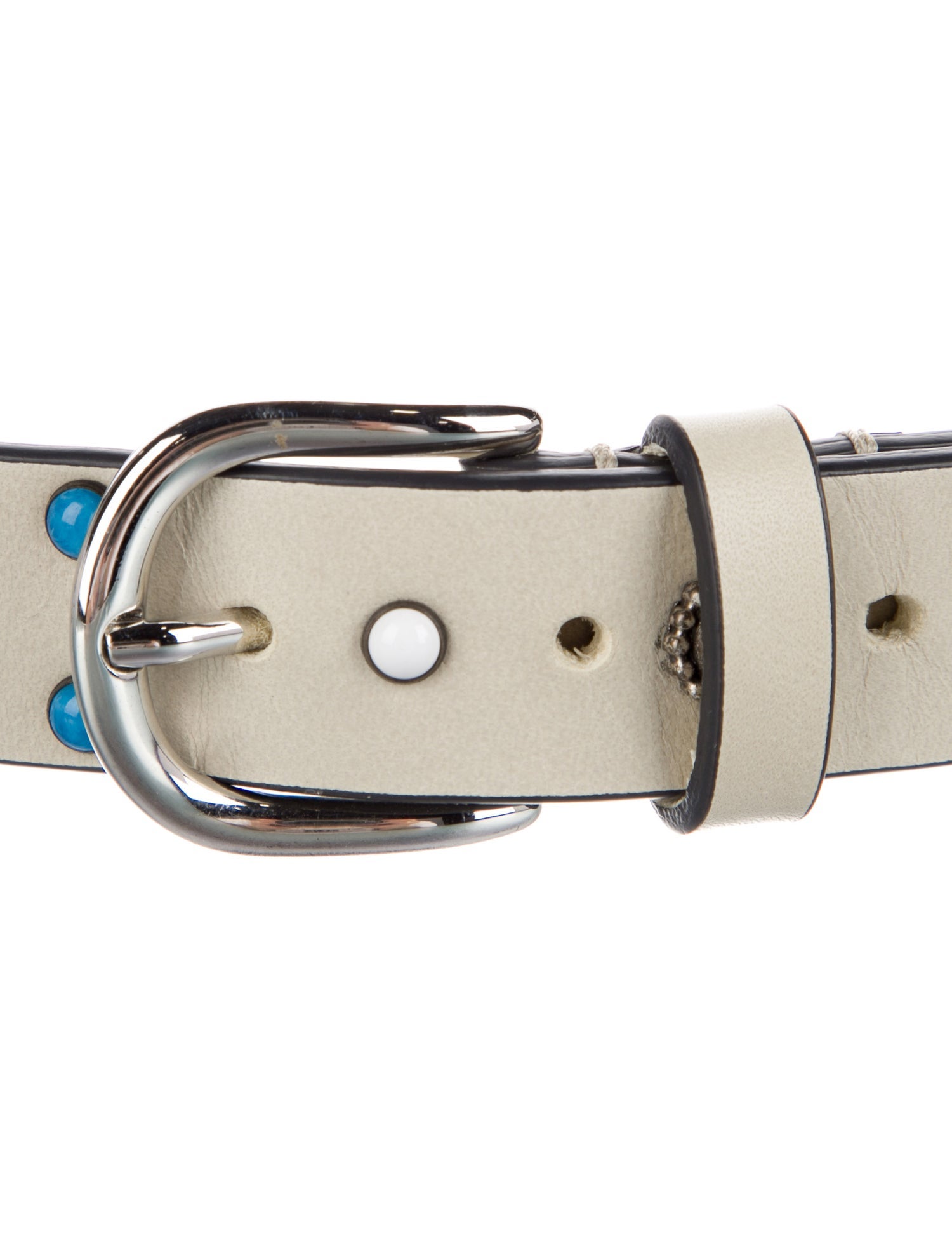 Isabel Marant Leather Beaded Accents Waist Belt