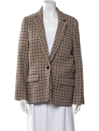 Étoile Isabel Marant Virgin Wool Houndstooth Print Coat
