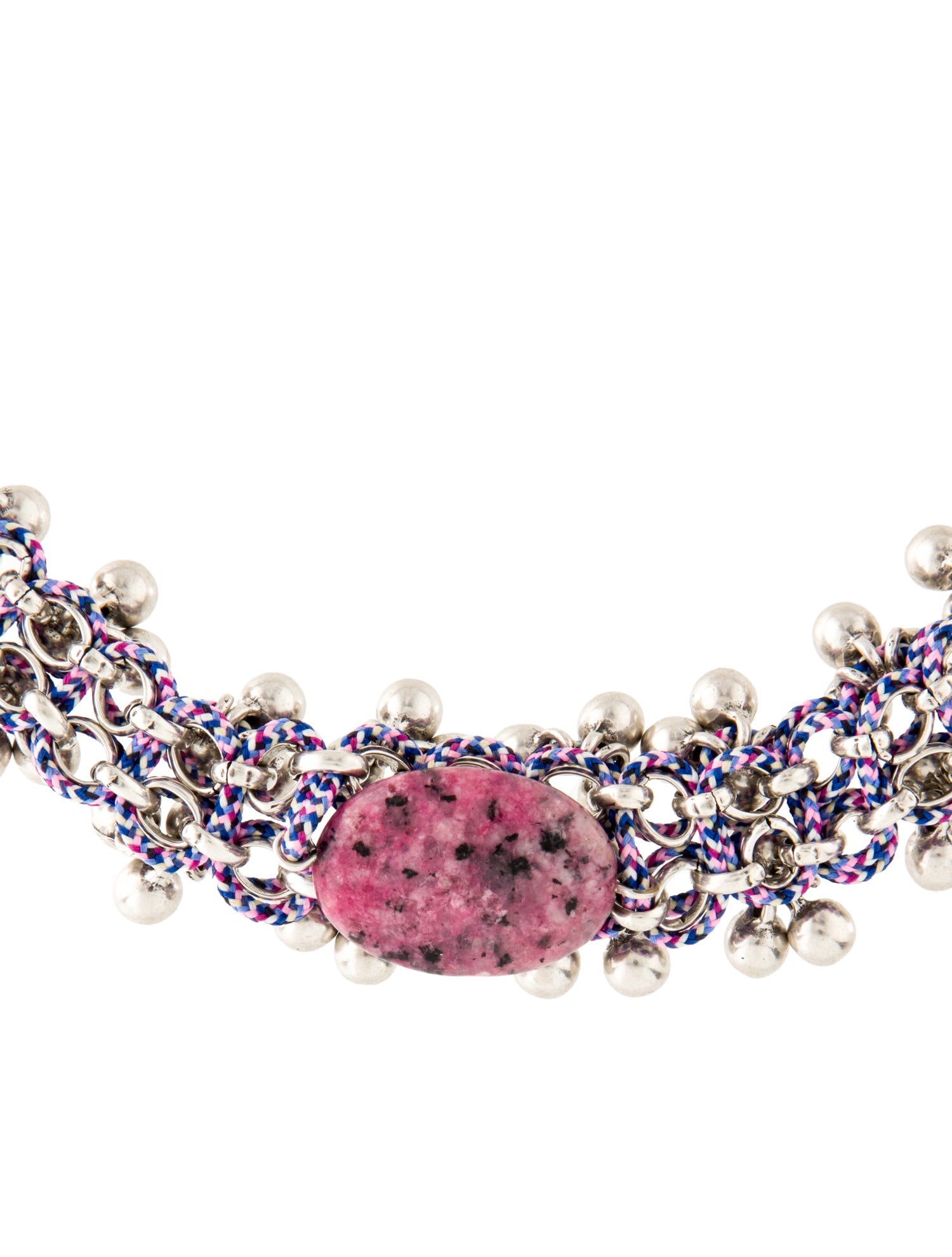Isabel Marant Thread & Multicolor Stone Ras du Cou Choker Necklace