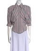 Isabel Marant Striped Three-Quarter Sleeve Button-Up Top