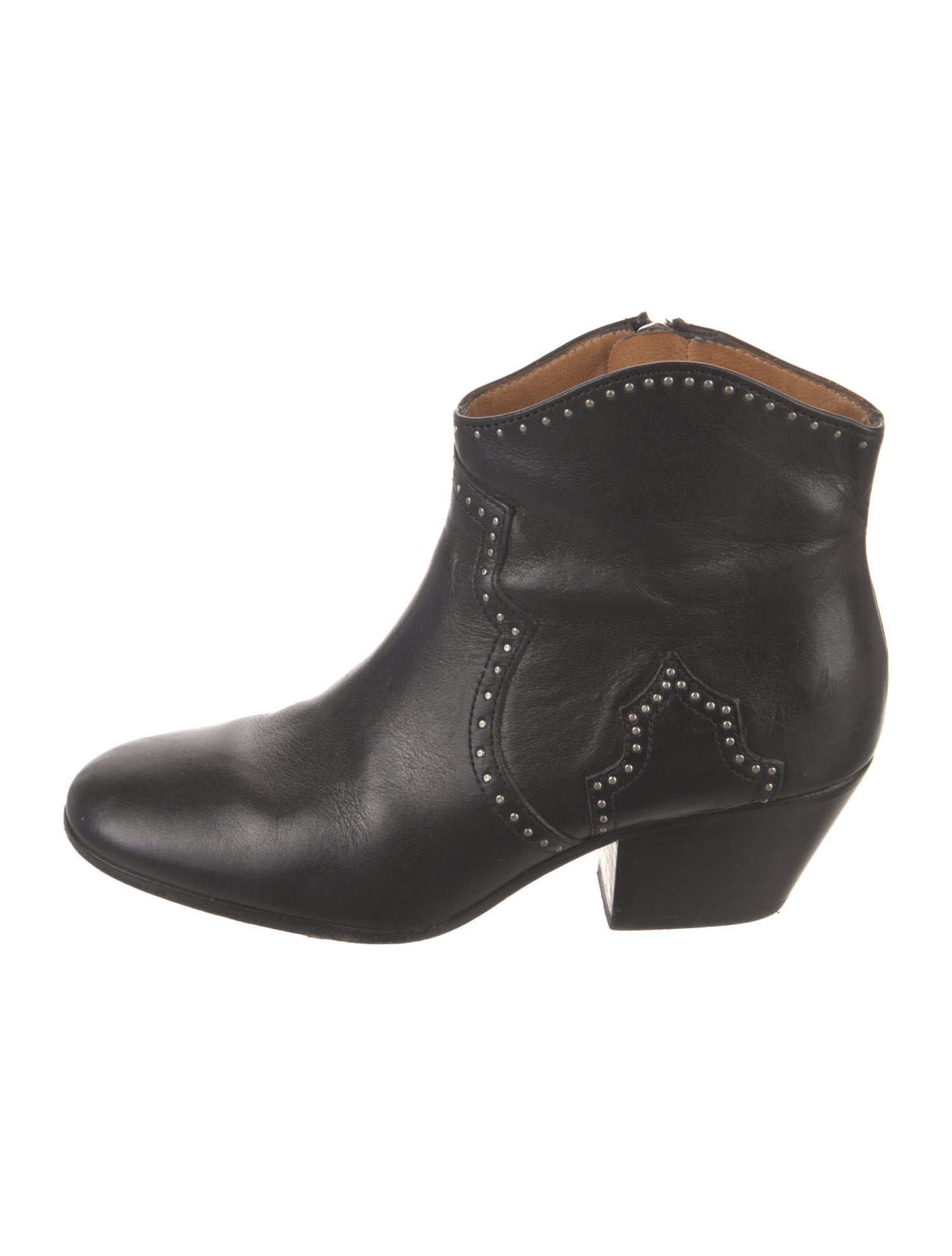 Isabel Marant Leather Studded Accents Western Boots