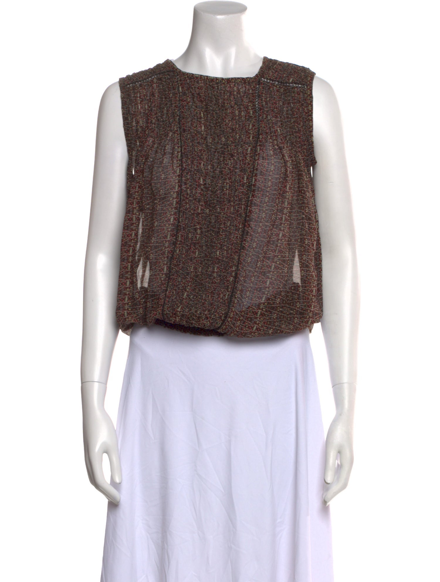 Isabel Marant Silk Printed Crop Top