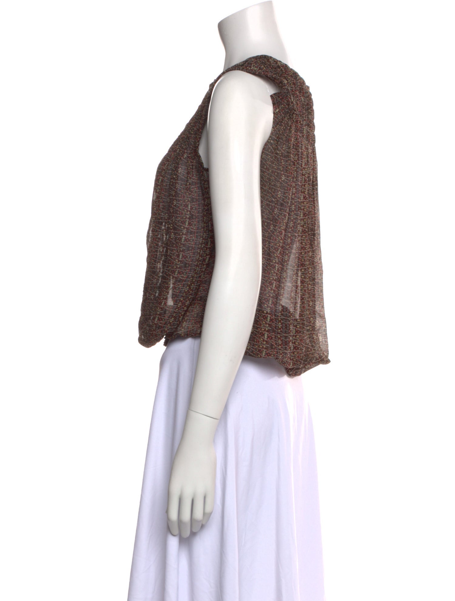 Isabel Marant Silk Printed Crop Top