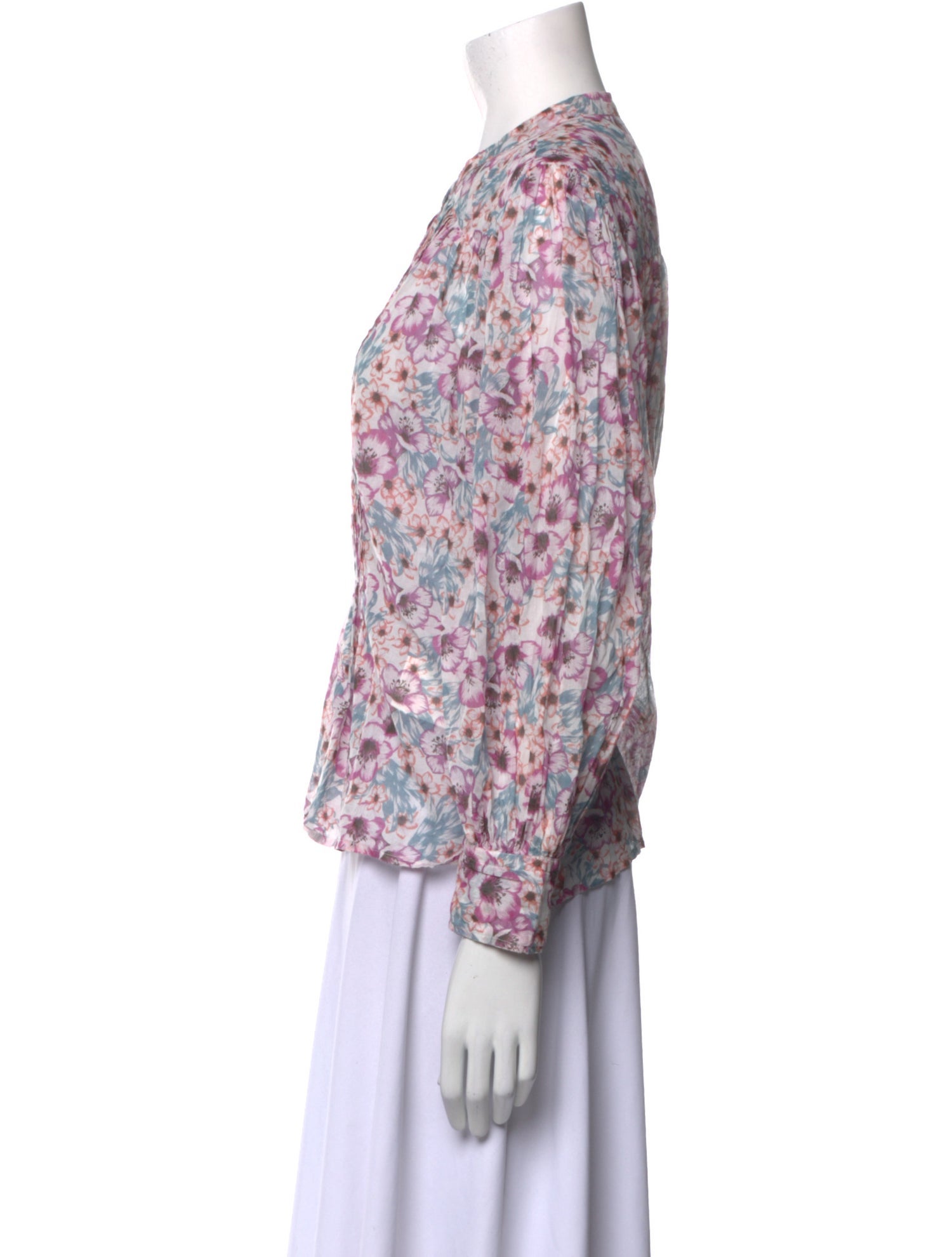 Isabel Marant Floral Print Mock Neck Blouse