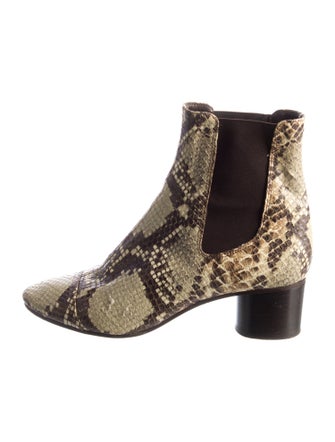 Isabel Marant Snakeskin Animal Print Chelsea Boots