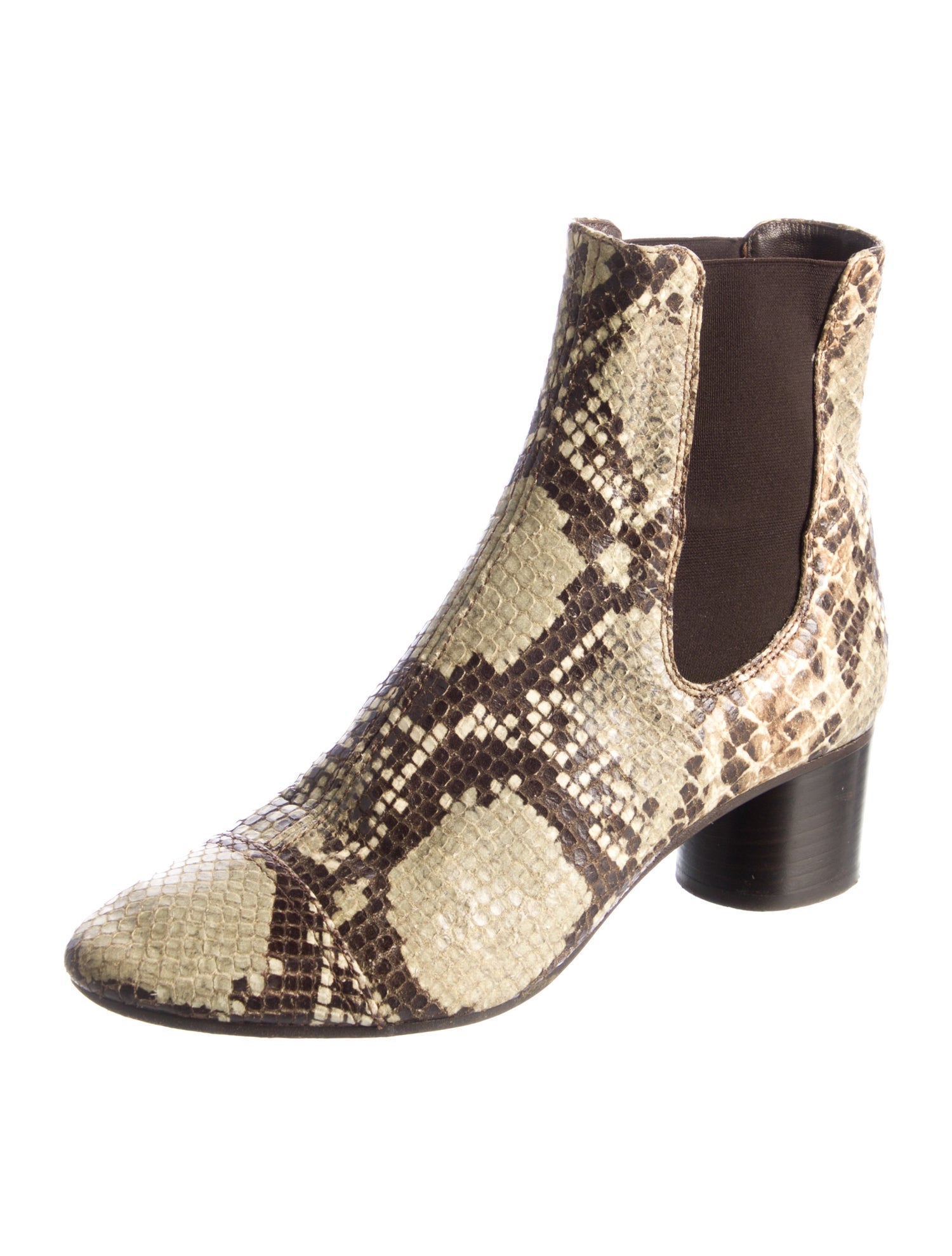 Isabel Marant Snakeskin Animal Print Chelsea Boots