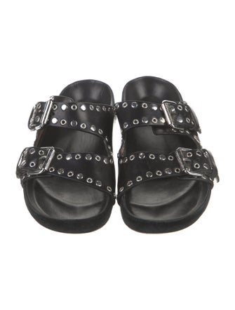Isabel Marant Leather Studded Accents Slides
