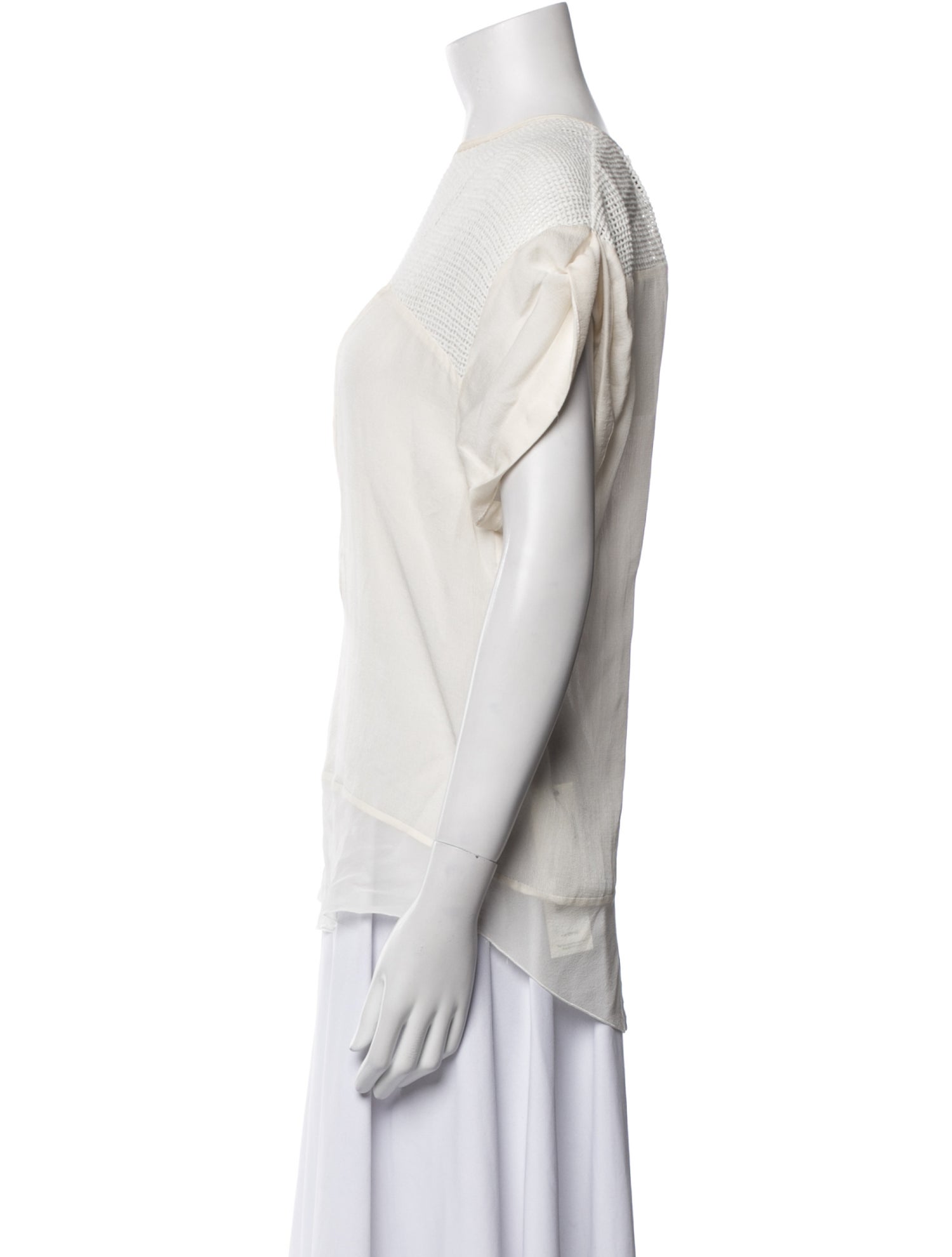 Isabel Marant Bateau Neckline Short Sleeve Blouse