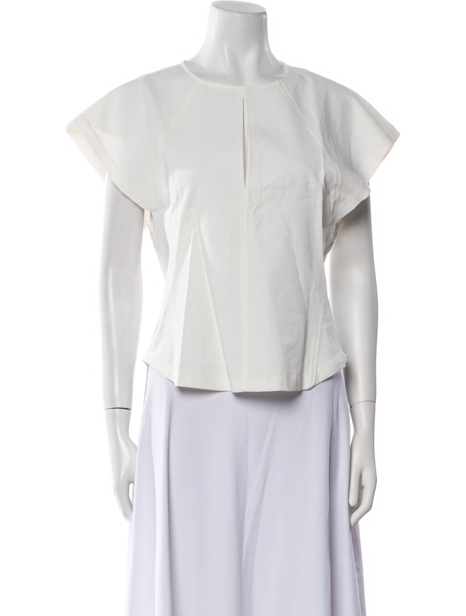 Isabel Marant Crew Neck Short Sleeve Button-Up Top