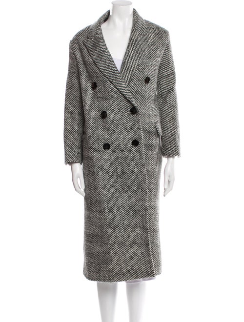 Isabel Marant Virgin Wool Plaid Print Trench Coat