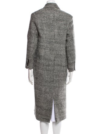 Isabel Marant Virgin Wool Plaid Print Trench Coat
