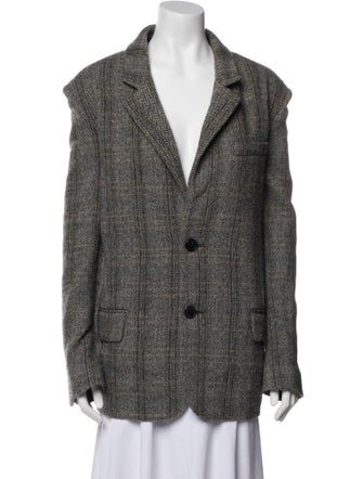 Isabel Marant Wool Tweed Pattern Peacoat