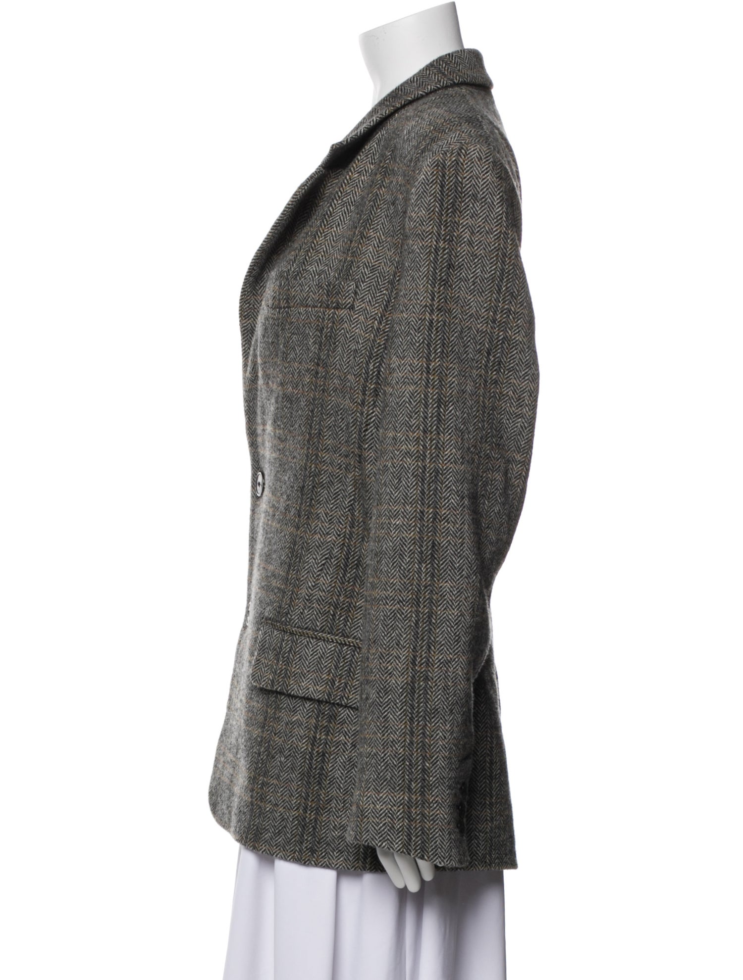 Isabel Marant Wool Tweed Pattern Peacoat