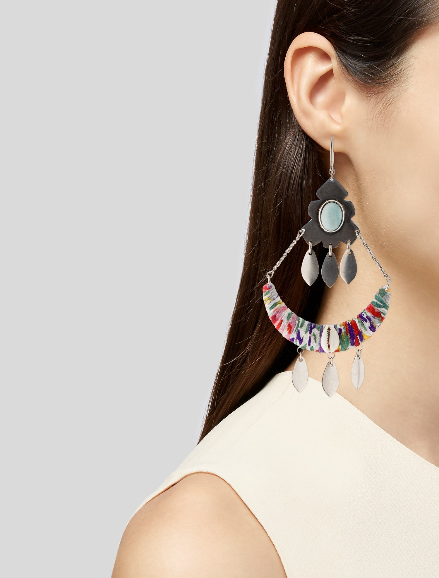 Isabel Marant Shell & Stone Drop Earrings