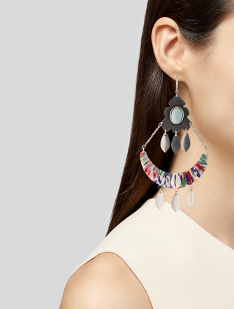 Isabel Marant Shell & Stone Drop Earrings