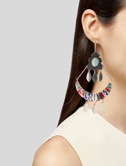 Isabel Marant Shell & Stone Drop Earrings