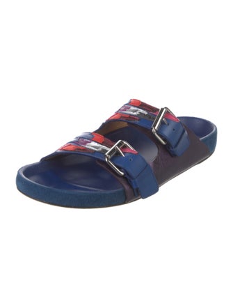 Isabel Marant Leather Colorblock Pattern Slides
