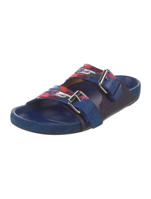 Isabel Marant Leather Colorblock Pattern Slides