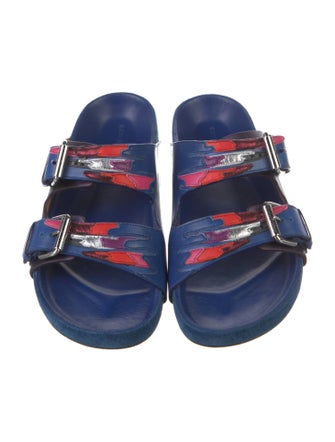 Isabel Marant Leather Colorblock Pattern Slides