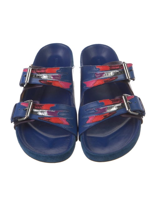 Isabel Marant Leather Colorblock Pattern Slides