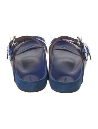 Isabel Marant Leather Colorblock Pattern Slides