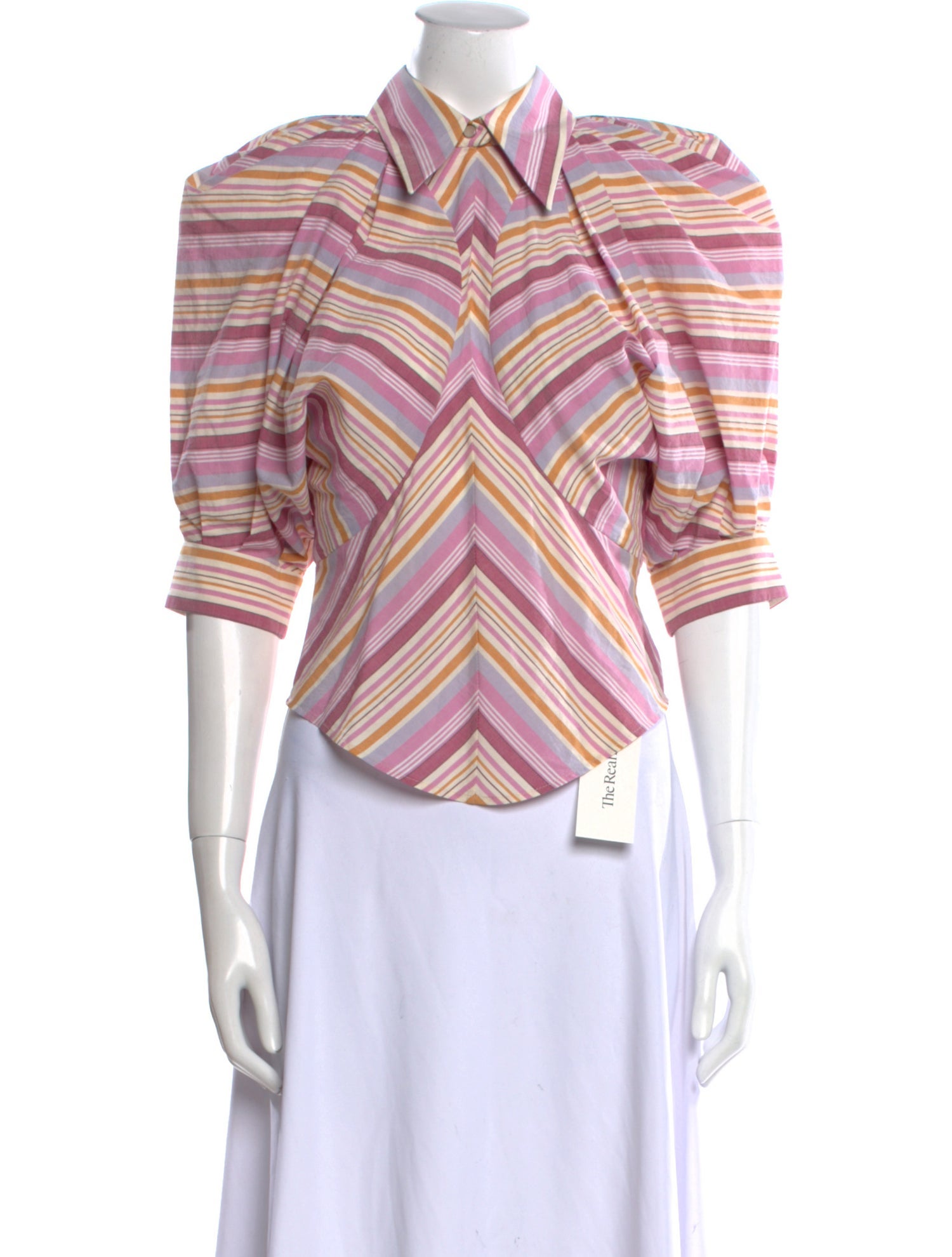 Isabel Marant Striped Three-Quarter Sleeve Crop Top