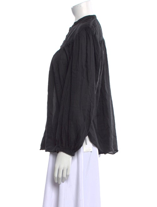 Isabel Marant Mock Neck Long Sleeve Button-Up Top