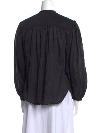 Isabel Marant Mock Neck Long Sleeve Button-Up Top