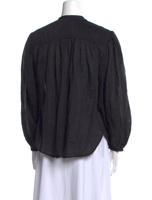 Isabel Marant Mock Neck Long Sleeve Button-Up Top