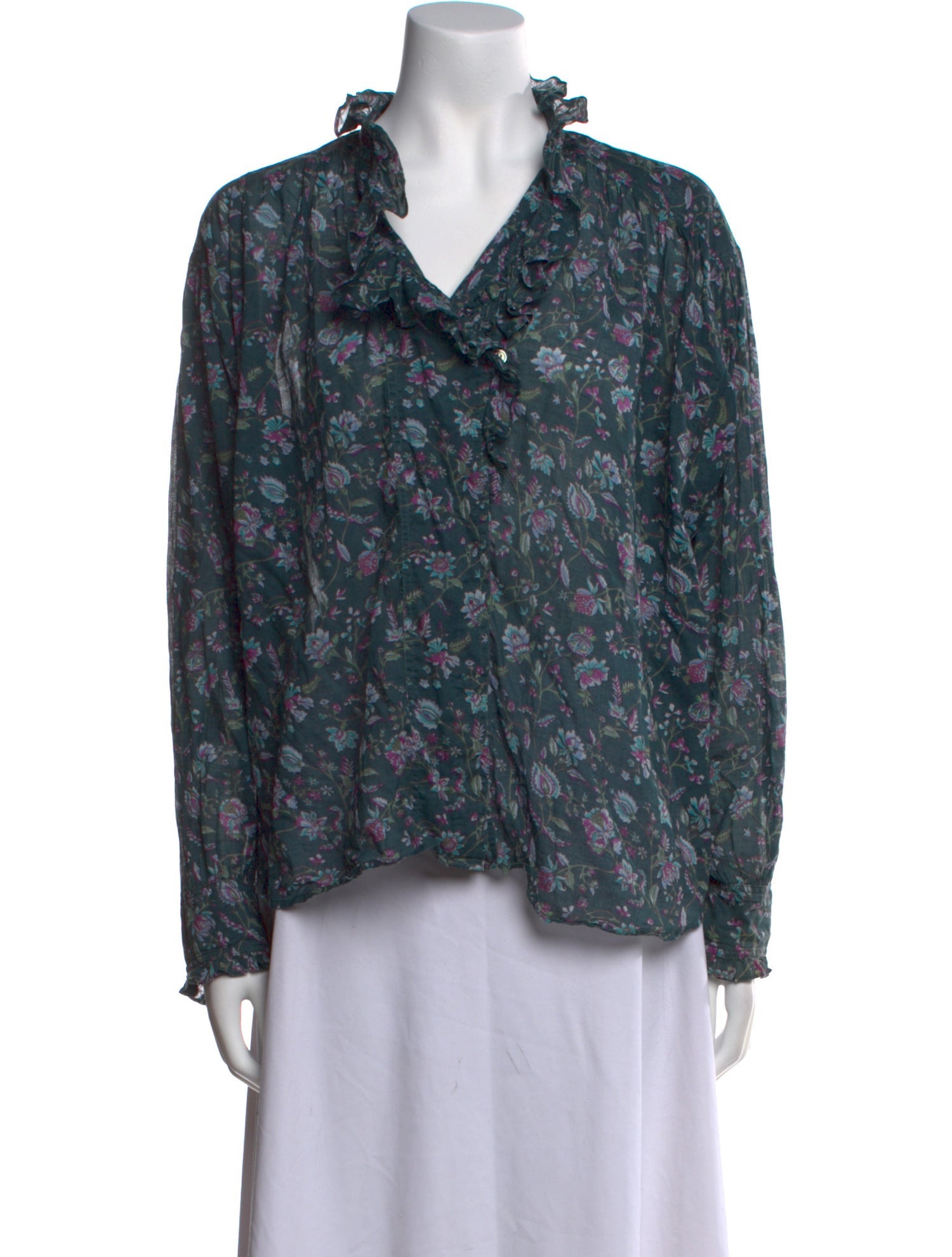 Isabel Marant Floral Print V-Neck Blouse