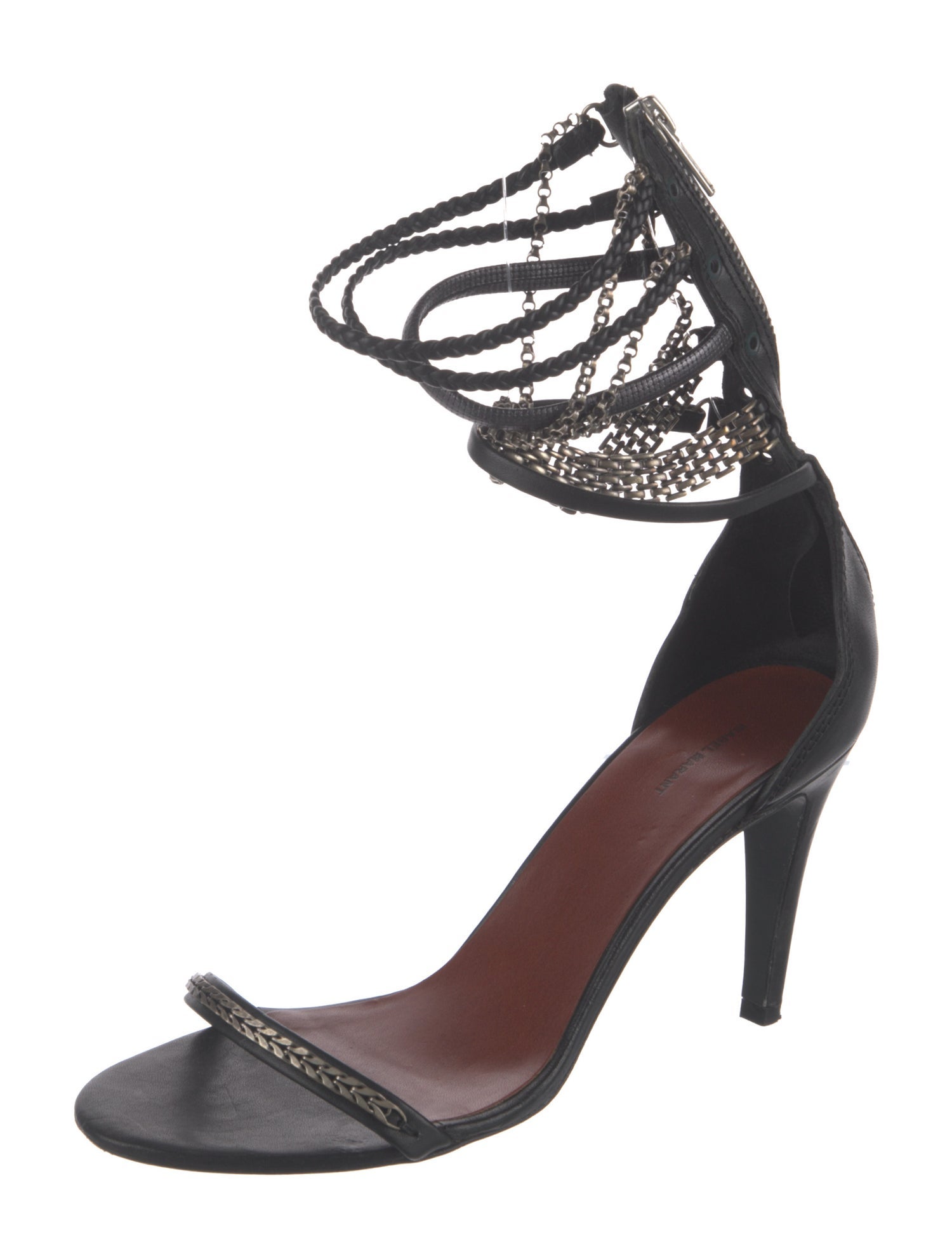 Isabel Marant Leather Chain-Link Accents Sandals