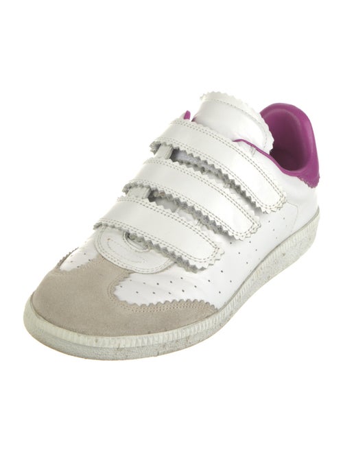 Isabel Marant Leather Scalloped Accent Sneakers
