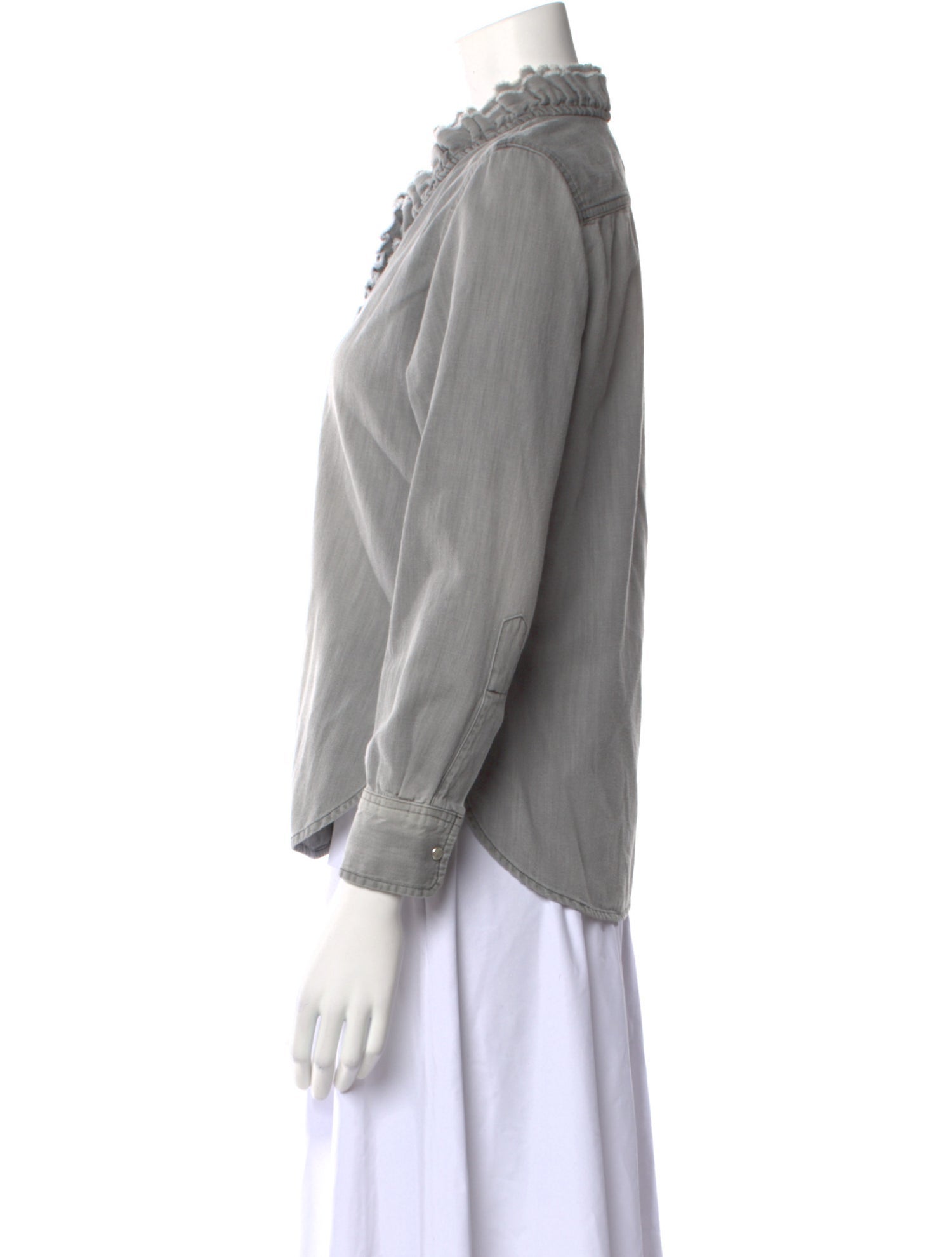 Étoile Isabel Marant V-Neck Long Sleeve Button-Up Top