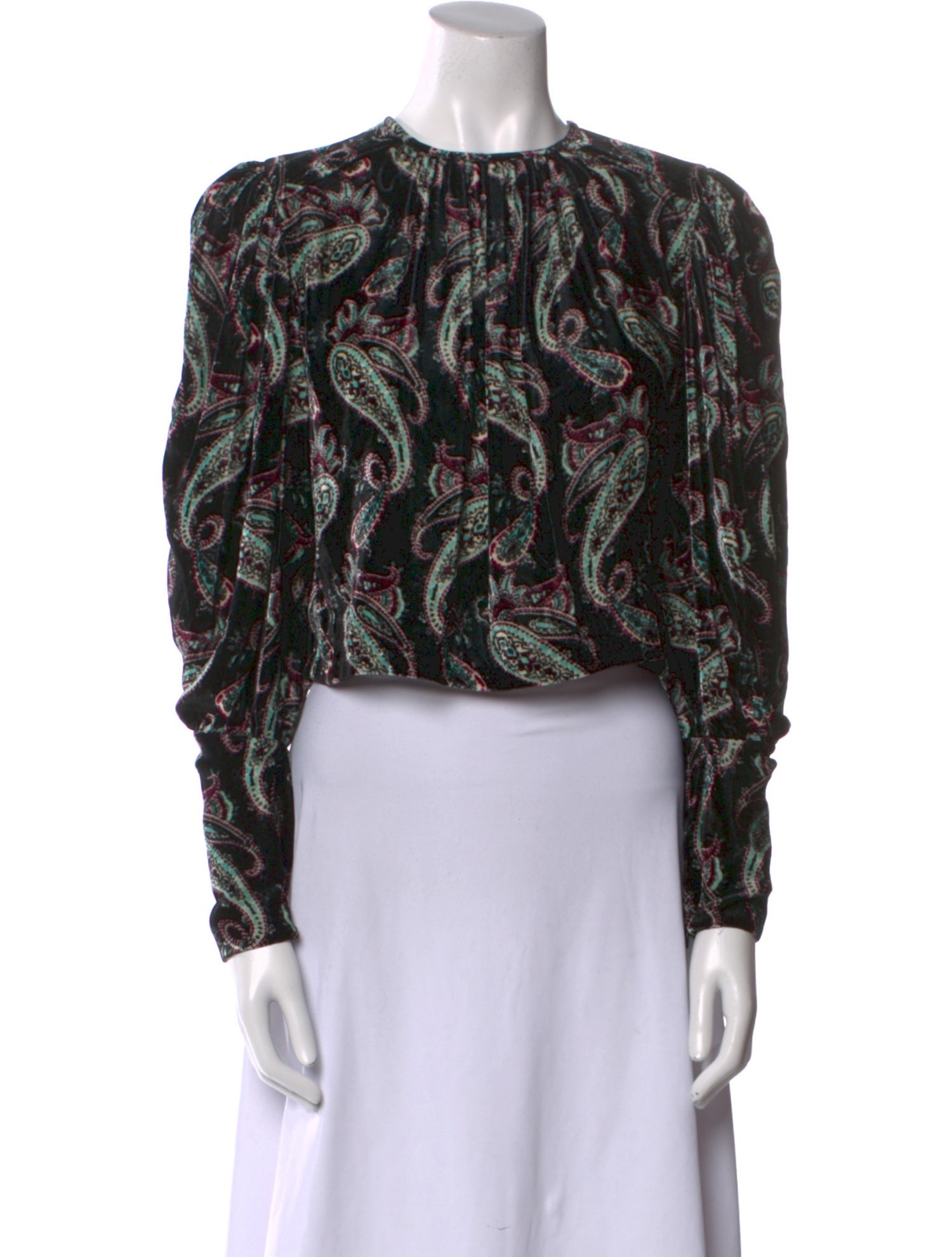 Isabel Marant Paisley Print Crew Neck Crop Top
