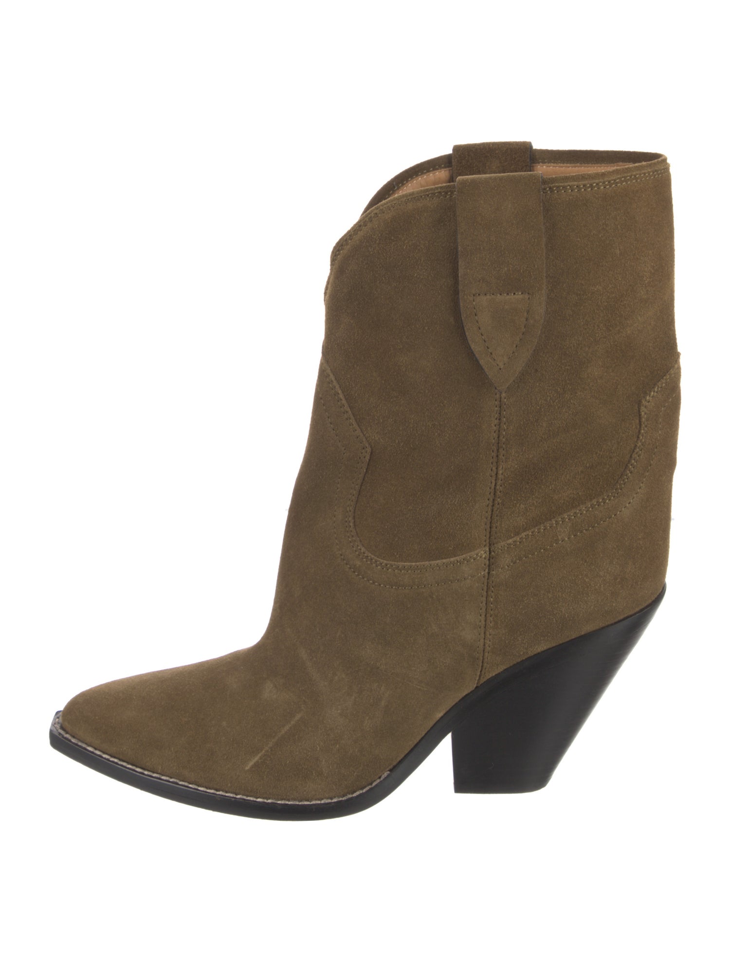 Isabel Marant Suede Colorblock Pattern Western Boots