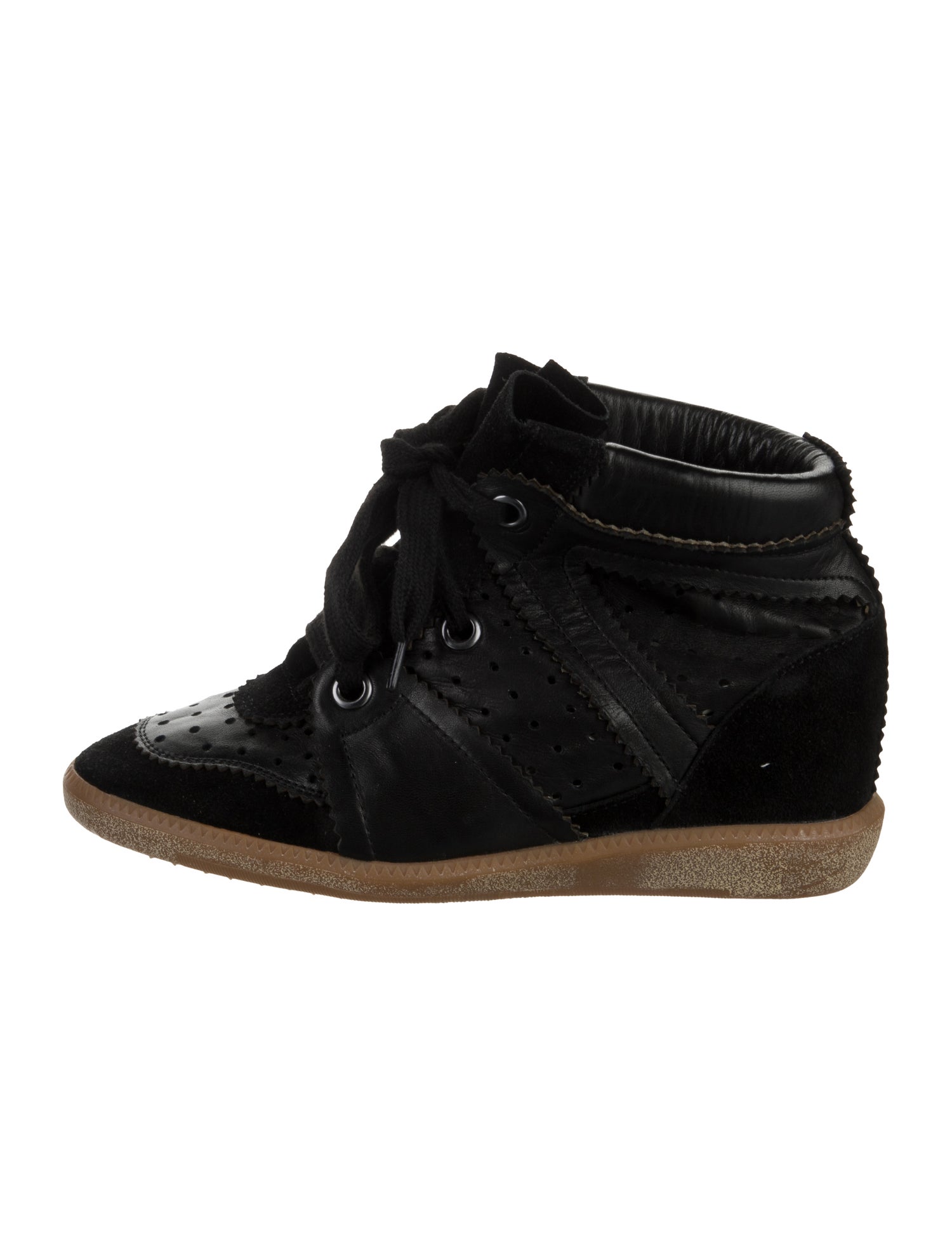 Isabel Marant Leather Wedge Sneakers