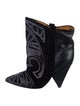 Isabel Marant Leather Embroidered Accent Boots