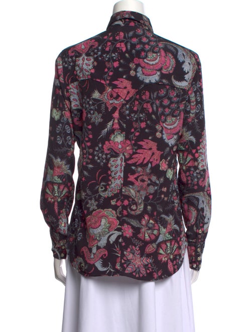 Isabel Marant Floral Print Long Sleeve Button-Up Top