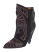 Isabel Marant Leather Embroidered Accent Boots
