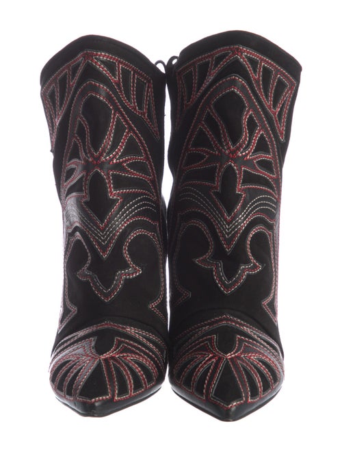 Isabel Marant Leather Embroidered Accent Boots