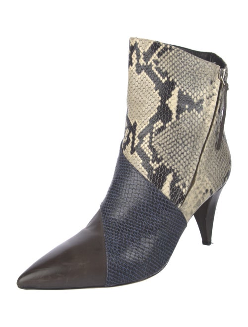 Isabel Marant Embossed Leather Animal Print Lace-Up Boots