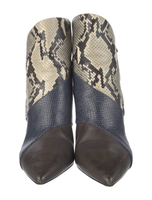 Isabel Marant Embossed Leather Animal Print Lace-Up Boots