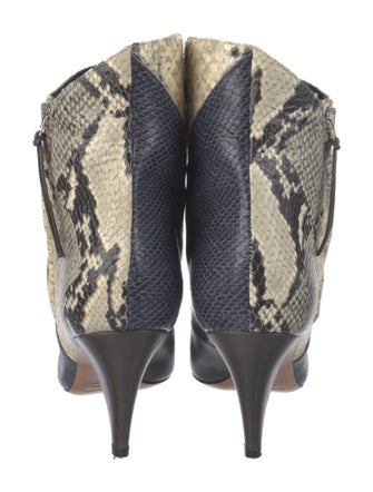 Isabel Marant Embossed Leather Animal Print Lace-Up Boots