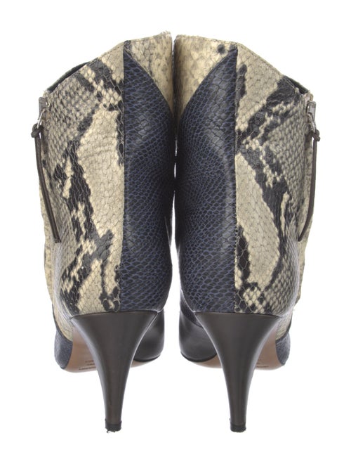 Isabel Marant Embossed Leather Animal Print Lace-Up Boots
