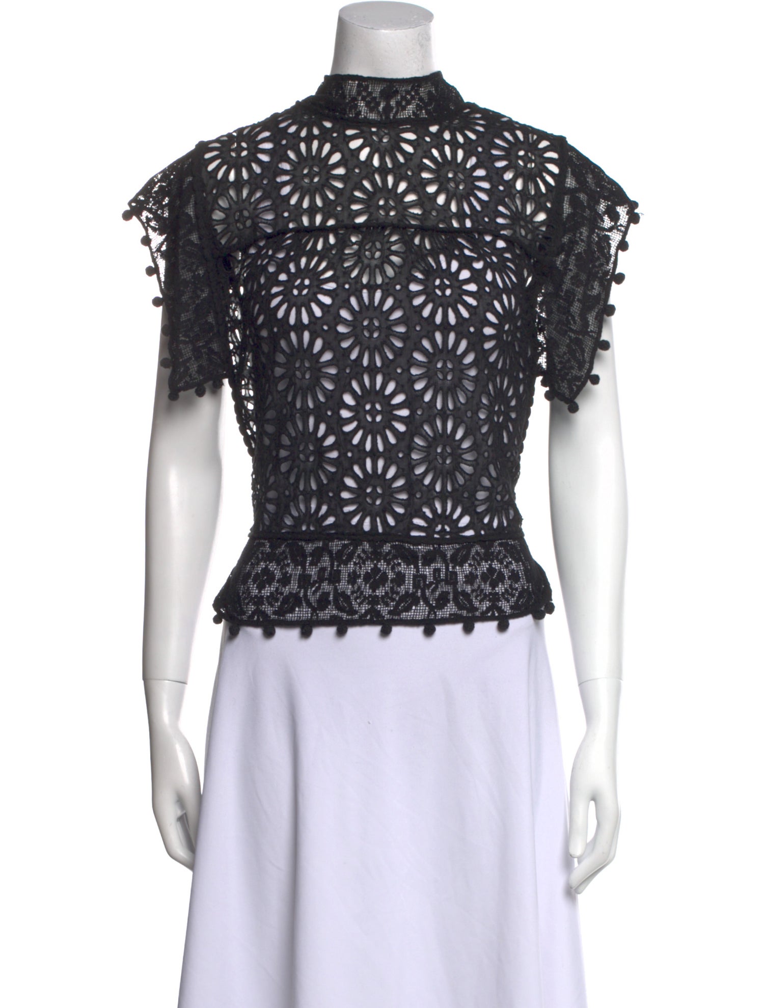 Isabel Marant Mock Neck Short Sleeve Blouse