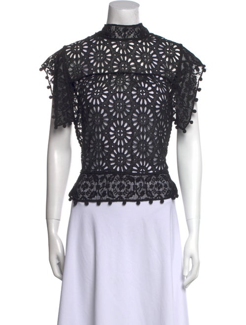 Isabel Marant Mock Neck Short Sleeve Blouse