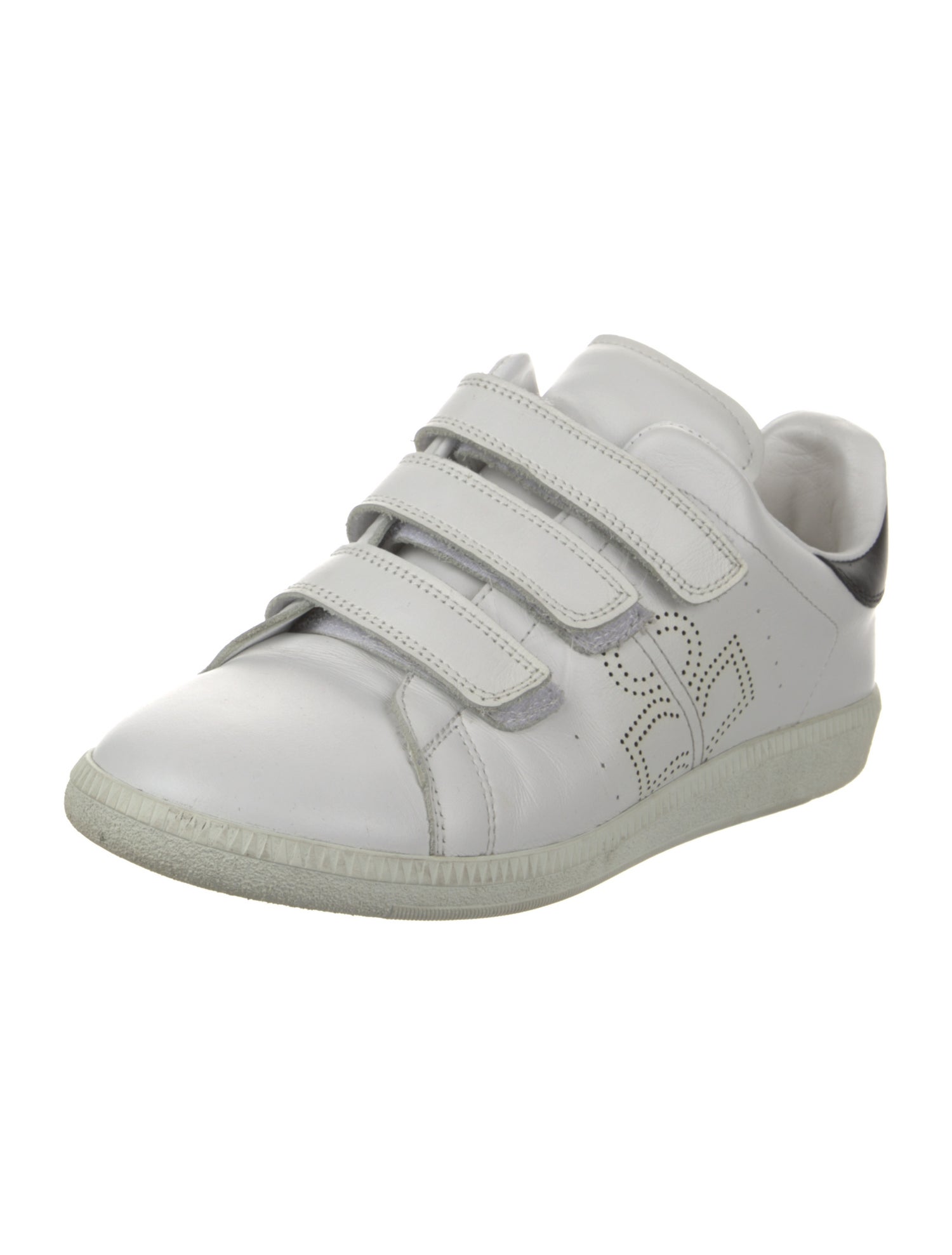 Isabel Marant Leather Colorblock Pattern Sneakers