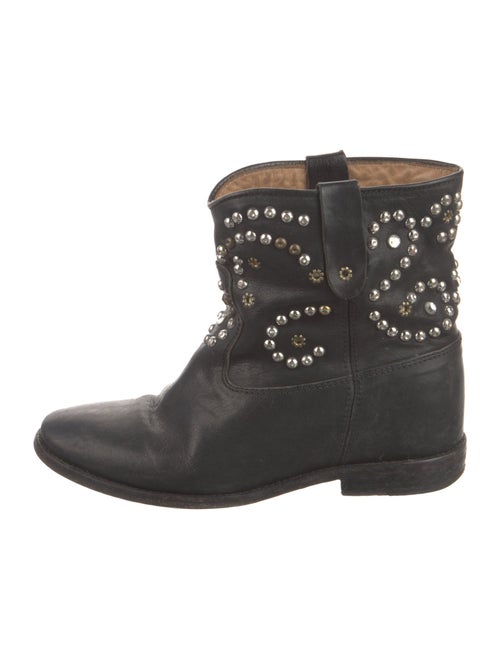 Isabel Marant Leather Studded Accents Moto Boots
