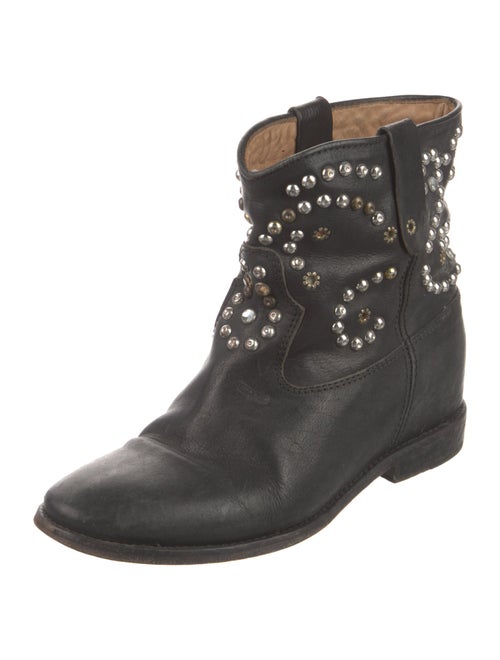 Isabel Marant Leather Studded Accents Moto Boots